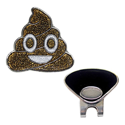 Navika Emoji Oh $h!t (Poop) Glitzy Ball Marker with Magnetic Hat Clip - Thumbnail 2
