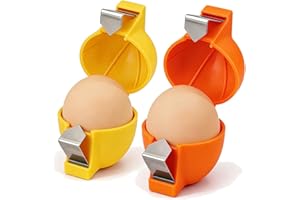 2Pcs Egg Shell Opener, 2026 Egg Cracker Tool for Raw Eggs, Hard Boiled Egg Peeler Egg Cube Egg Separator Handheld, Stainless 