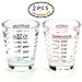 Small Measure Multi-Purpose Liquid and Dry Measuring Shot Glass, Heavy Glass, 26-Incremental Measurements，Wine Measuring,Measures 1oz, 6 Tsp, 2 Tbs, 30ml (2pcs)