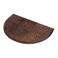 Inwinner Bathroom Non Slip Mat Half Moon Round Rubber Floor Pads Soft Bedroom Kitchen Living Room Rubber Back Rugs (Brown)