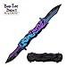 DARK SIDE BLADES TACTICAL DUAL DRAGON DOUBLE SIDED BLADE KNIFE (Purple-Blue)