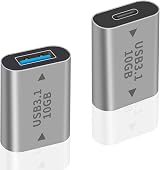 Duttek USB A Female to USB C Female Adapter 3.1 Gen2 10Gbps 2Pack