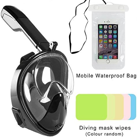 180°view Panoramic full face Snorkel Mask, Panoramic View Snorkeling Mask For Adults ,Breathe Freely With Anti-Fog &amp; Anti-Leak Snorkeling Design,See More water world Larger Viewing Area