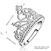 925 Sterling Silver Princess Crown Ring with Cubic Zirconia Inlaid Fashion Jewelry Engagement Wedding Ring for Women