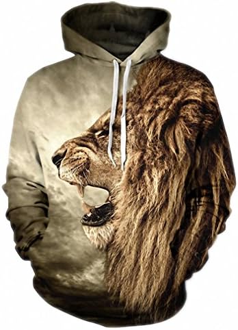 Men's hoodies sweatshirt men funny 3D Tiger Lion fashion harajuku brand plus size S-3XL printed hoodie men women pullovers lion L
