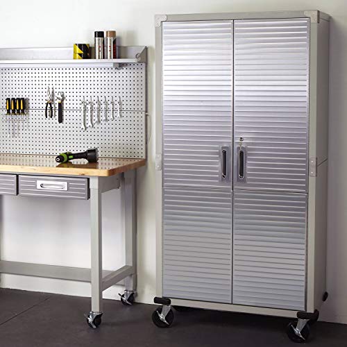 Seville Classics UltraHD Solid Steel Rolling Lockable Metal Storage Locker Organizer w