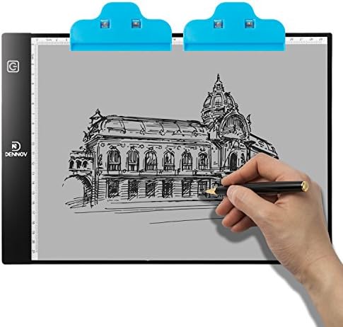 Dennov A4 Portable LED Light Box Tracer Pad Board Tablet for Artists Drawing Sketching Animation Stenciling and X-ray Viewing
