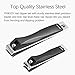 FIXBODY Nail Clipper Set – Stainless Steel Fingernails & Toenails Clipper Cutter with Leather Case, Set of 2 (Straight & Curved)