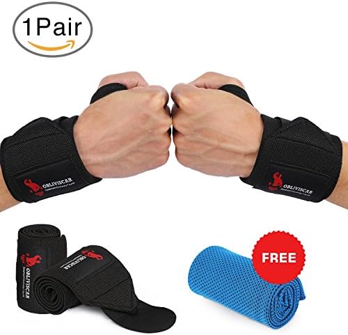 Wrist Wraps - Wrist Straps 18" for Weightlifting Fitness CrossFit Bodybuilding Powerlifting Strength Training,with Professional Grade Thumb Loops, Wrist Support One Size fits all Men And Women.