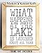 Lake House Wall Art 11x14 Unframed Print – “What Happens at the Lake Is Laughed About All Year” Funny Lake Quote Sign Rustic Farmhouse Lake Life Decoration for Cabin, Cottage, Lodge, or Vacation Home