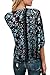 Bbalizko Womens 3/4 Sleeve Chiffon Blouses Floral Printed Deep V Neck Tie Front Tops