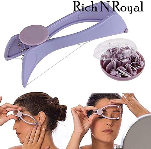 BUYERZONE WITH BZ LOGO Rich N Royal Slique Eyebrow Face and Body Hair Removal Epilator /Tweezer Kit - (Skyblue, Medium)