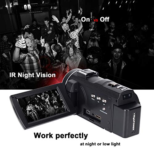 CofunKool Ultra HD 42MP Video Camera 1080P Camcorder 3.0 Inch 270Â° Rotation IPS Touch Screen YouTube Vlogging Camera with External Microphone Mini Tripod Support TV USB Output