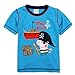 Boys Short Sleeve Cotton T-shirt with Embroidery,blue,2-6y