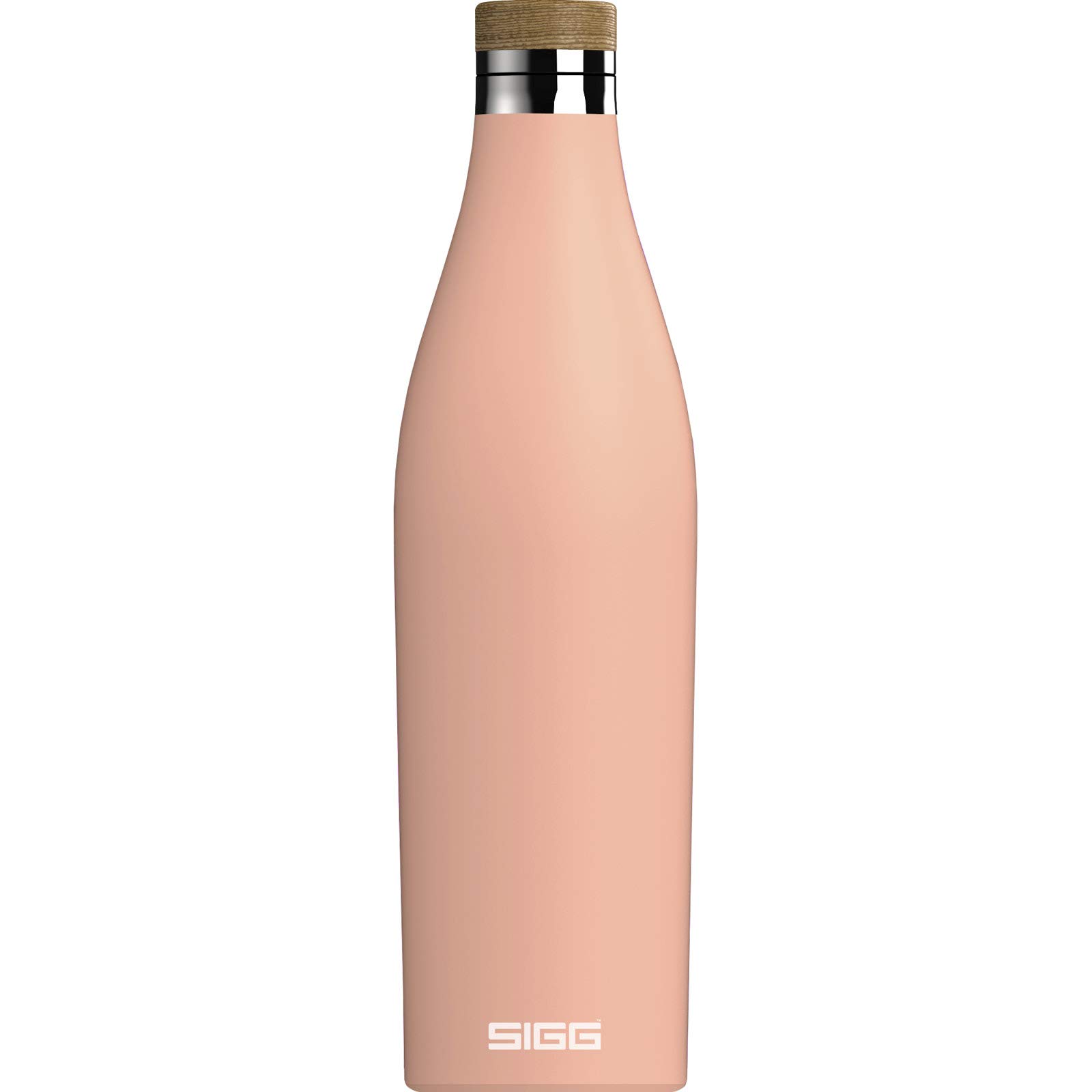 SIGG - Insulated Water Bottle - Meridian - Leakproof - Extra Slim - BPA Free - Plastic Free - Double Walled 18/8 Stainless Steel - Bamboo Screw Top - Pink - 0.7 L