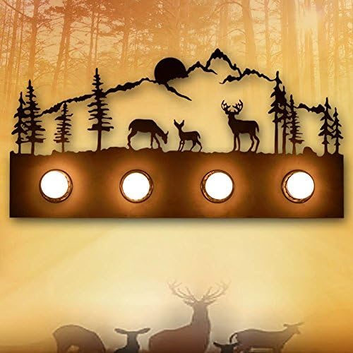 Iron Wall Lamp Industrial Retro Bedside Lamp Halo Mirror Corridor Lamp Dresser Black Fit Living Room Dining Room Kitchen Study Bedroom Bathroom (Size : 4 lights)