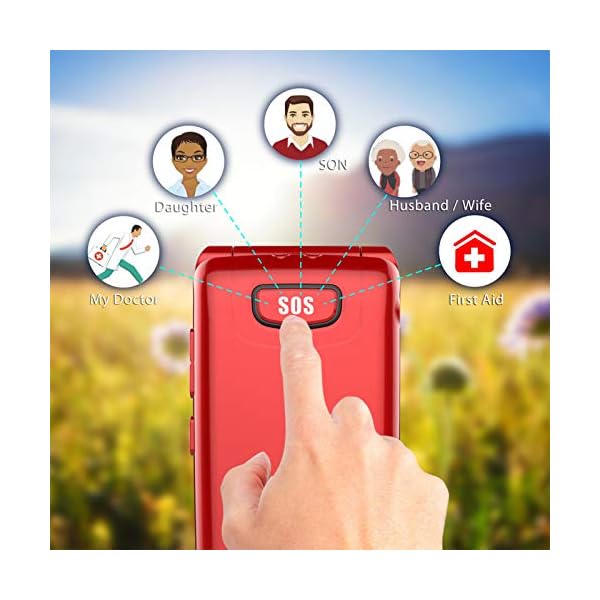 Uleway-Big-Button-Mobile-Phone-for-Elderly-Sim-Free-Flip-Phone-Unlocked-Basic-Mobile-Phone-with-SOS-Button-Loud-Speaker-for-Senior-2G-Red uleway Big Button Mobile Phone for Elderly, Sim Free Unlocked Senior Mobile Phone with SOS Button, Torch, Camera…