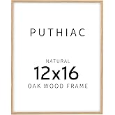 12x16 Oak Wood Picture Frame - Minimalist 12x16 Poster Frame, 12"x16" Picture Frame Wood, Natural Solid Wooden Picture Frames for Wall Art Photo and Prints(1 Pack, Beige)