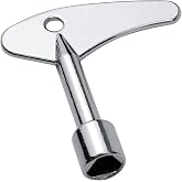 Antrader Triangle Spanner Key, Universal for Elevator Emergency Lift Door | Polished Metal,Durable&amp;Rust-resistant,Ergonomic T-grip,Labor Saving,for Water Meter/Cabinet Lock,Portable with Lanyard Hole