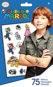 Super Mario Temporary Tattoos - 75 Ct