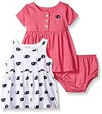 Gerber Baby Three-Piece Dress and Diaper Cover Set, Whales/Exclusive, 18 Months