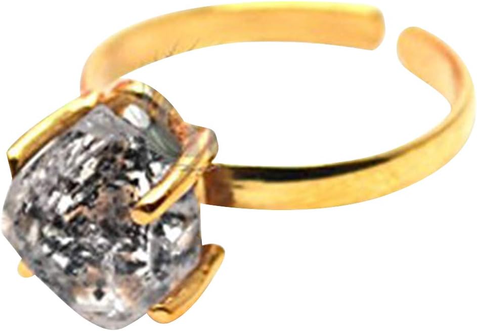 Select Your Herkimer Diamond Ring, Diamond Ring, Gold Ring, Adjustable Band Ring, Prong Setting, Claw Ring, GemMartUSA (DHRG)