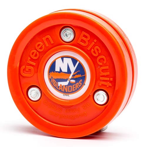 Green Biscuit NHL Teams Original Passing/Handling Training Puck (New York Islanders) - Off-Ice/Street Hockey Puck