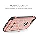iPhone 8 Plus Case Kickstand GUAGUA Women Girls Slim Glitter Bling Dual Layer Hybrid Hard PC Cover with Shinny PU Leather Chrome Shockproof Protective Phone Cases for iPhone 8 Plus,Rose Gold/Pink