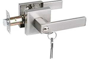 NEWBANG Keyed Entry Lever Lock for Exterior and Front Door Heavy Duty Lever Door Lock Handle Satin Nickel Finish