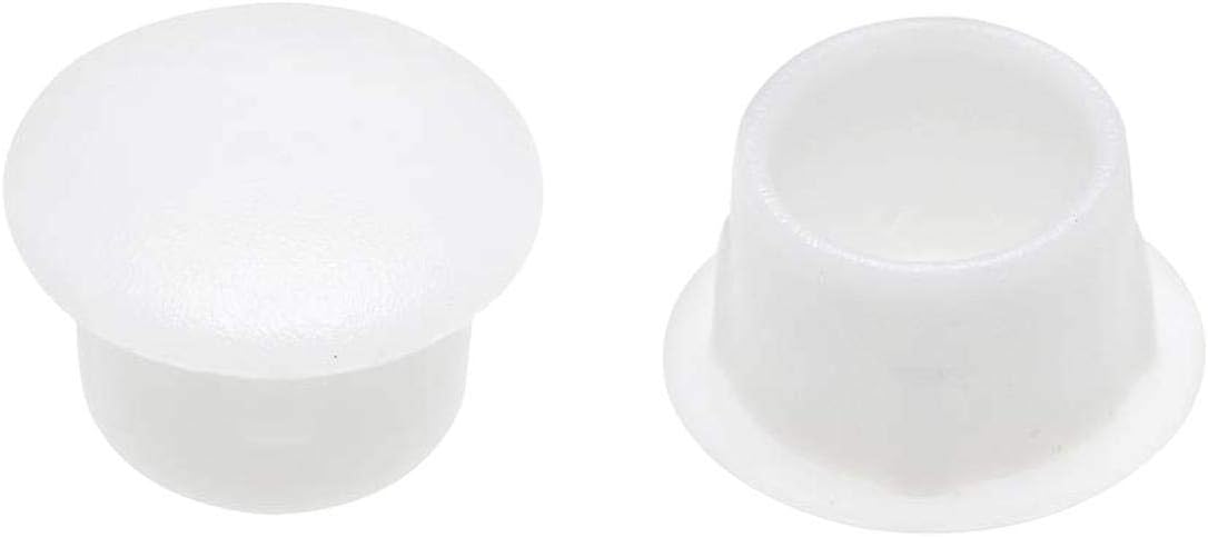 Insmartq Screw Cap Cover White 30 Pcs 10mm Dia Plastic Locking Hole Button Top Flush Type for Cabinet Cupboard Shelf