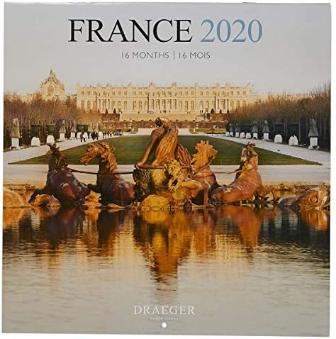 Draeger - Large 2020 Wall Calendar France - Monthly Grid - 7 Languages - FSC Certified Mixed - Vegetable Ink - France 2020 Wall Calendar Large Format 29x29cm