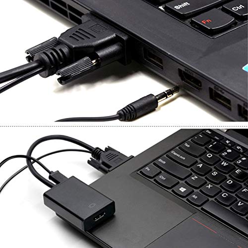 VGA to HDMI Converter Adapter, Output 1080P VGA Male to HDMI Female Audio Video Cable Converter Adapter for HDTV, AV, HDTV, Computer, Desktop, Laptop, PC, Monitor, Projector, Displayers - Thumbnail 2