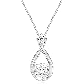 geweio 1.5CT Moissanite Infinity Pendant Necklace in Gift Box|Anniversary Wedding Gifts for Women Wife Her|S925 Sterling Silver 18K White Gold/Gold Filled|Jewelry for Birthday Christmas Valentines Day