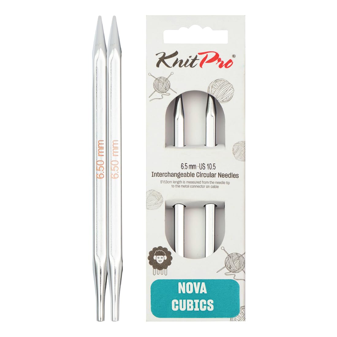 KnitPro Nova Cubics Interchangeable Circular Needles 4" (10cm) | 6.50mm