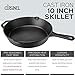 Cuisinel Pre-Seasoned Cast Iron Skillet (10-Inch) with Glass Lid and Handle Cover Oven Safe Cookware - Heat-Resistant Holder - Indoor and Outdoor Use - Grill, Stovetop, Induction Safe