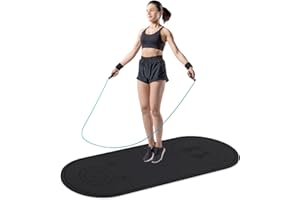 DOFOPO Jump Rope Mat 71"/63"x24" Larger Non-Slip Indoor Outdoor Exercise Fitness Mat, Crossrope Jump Rope Pad, High-Density Workout Shock Absorption Jump Mat for Home Gym Flooring Concrete Jumping Rope
