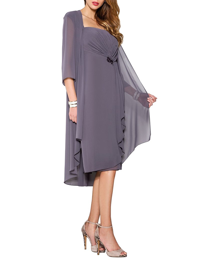 mother of the bride dresses purple knee length