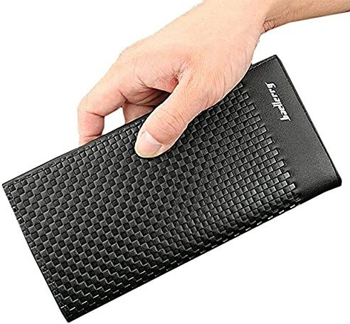 Business Card Cases RFID Blocking Bifold Genuine Leather Pocket Long Wallets for Men Money Clip
