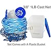 JSHANMEI-Handmade-American-Saltwater-Fishing-Cast-Net-with-Heavy-Duty-Real-Lead-Weights-for-Bait-Trap-Fish-5ft6ft7ft8ft9ft10ft-Radius-38inch-Mesh-Size-With-A-Bucket