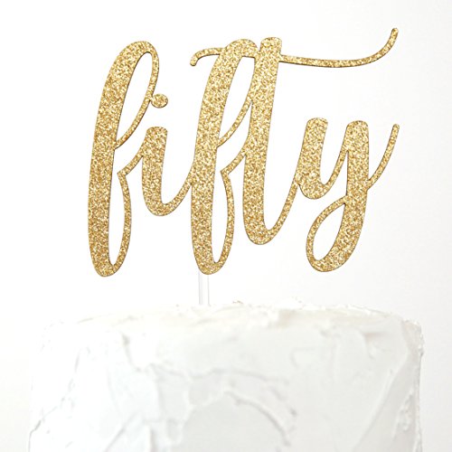 NANASUKO 50th Birthday Cake Topper - fifty - Premium quality Made in USA