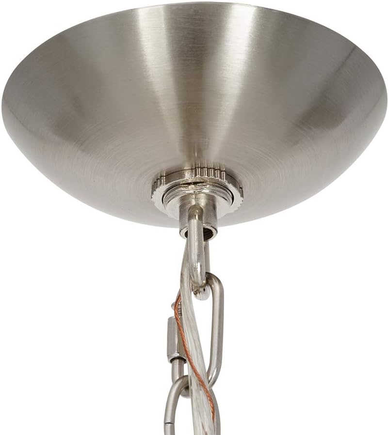  Brand – Ravenna Home Classic Integrated LED Pendant Light, Bulbs Included, Adjustable 18-72"H, Brushed Nickel - - 