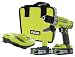 Ryobi P1812 One+ 18V Lithium Ion Cordless 600 Inch Pound Hammer Drilling Combination Kit (1 x P214 Hammer Drill, 2 x P107 18V Batteries, 1 x P117 Charger, 1 x Tool Bag)