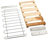 J.K. Adams Ash Wood Stemware & Wine Bottle Rack, 21-inches by 18-inches, 5-bottle, 15 Glass Capacity