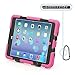 ACEGUARDER Apple Ipad Mini 2 Case Waterproof Rainproof Shockproof Kids Proof Case for Ipad Mini 2 (Gifts Outdoor Carabiner + Whistle + Handwritten Touch Pen) (ROSE/BLACK)