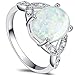 Jude Jewelers Rhodium Plated Fire Opal Wedding Engagement Ring Size 4-12 (8)