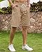 Janmid Men's Linen Casual Classic Fit Short (M, Dark Khaki)