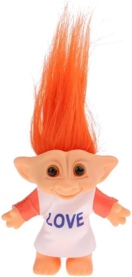 Jjek Miniatur Magie Elf Kunststoff Troll Puppe Indian Hassliches Kind Retro Spielzeug Orange Haar Weiss Rock Amazon De Kuche Haushalt