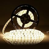 LEDMO SMD5630 LED Strip, 16.4Ft, 300LEDs Warm White 3000K, DC12V Waterproof IP65, 25LM/LED, 2 times brightness than SMD5050 LED Light Strip, LED Strip Light