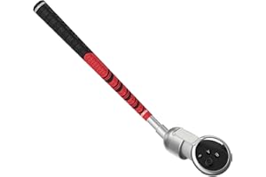 ZHGM VR Golf Club Handle for Meta Quest 3S/Oculus Quest 3, Unobstructed Tracking Tilt up Aluminum VR Golf Club Attachment with Fixed Ring & Strap, Realistic Golf Grip for Right Hand, Red