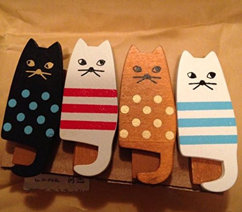 4 Pcs of new lovely cat wooden clip/ paper clip / special gift for fashion office &amp; school supplies